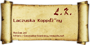 Laczuska Koppány névjegykártya